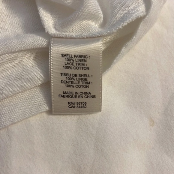 Rebecca Taylor white short sleeve top w/ crochet & ruffle detail size small - Picture 4 of 6